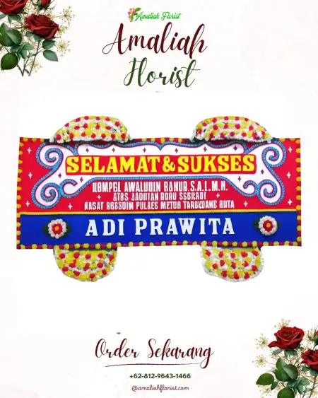 Papan Bunga Ucapan Selamat Weda Tengah